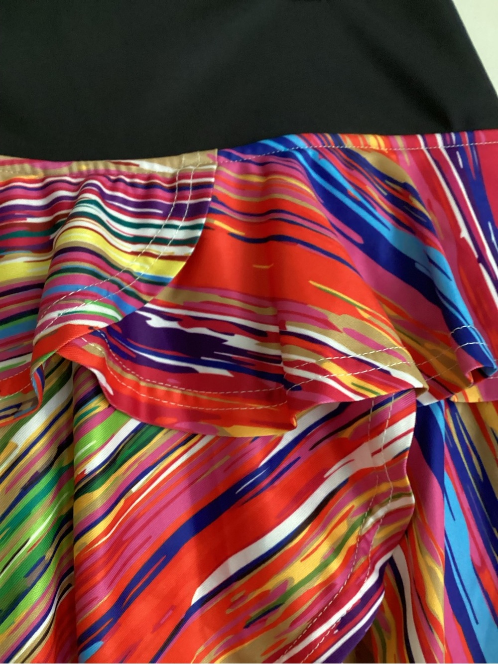 Faye+Florie Pammy Tennis Skirt Small Tiered Ruffle Multicolor Diagonal Stripe - Picture 5 of 13